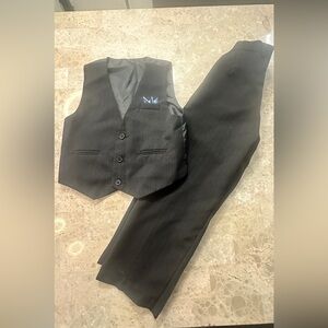 Black Suit Pants and Vest Set Size 7